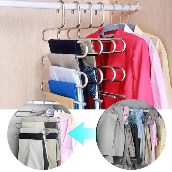 multifunction s-type stainless steel trouser rack multi-layer pants trousers hanger clothes magic closet holder organizer hangers & racks
multifunction s-type stainless steel trouser rack multi-layer pants trousers hanger clothes magic closet holder organizer hangers & racks