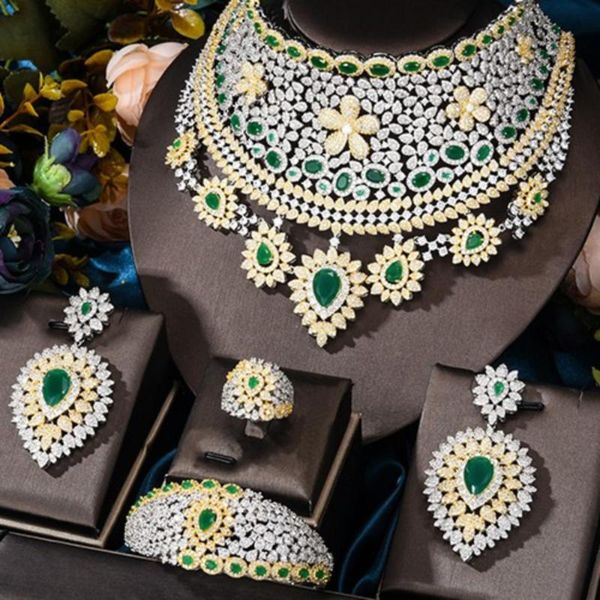 earrings & necklace blachette luxury flower drop cubic zirconia for women wedding banquet nigerian jewelry sets bangle ring 4pcs, Silver
earrings & necklace blachette luxury flower drop cubic zirconia for women wedding banquet nigerian jewelry sets bangle ring 4pcs, Silver