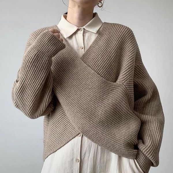 lady sweater women oversized korean spring winter loose woman cute 2021 vintage knitted jumper thick elegant pullover women's sweaters, White;black
lady sweater women oversized korean spring winter loose woman cute 2021 vintage knitted jumper thick elegant pullover women's sweaters, White;black