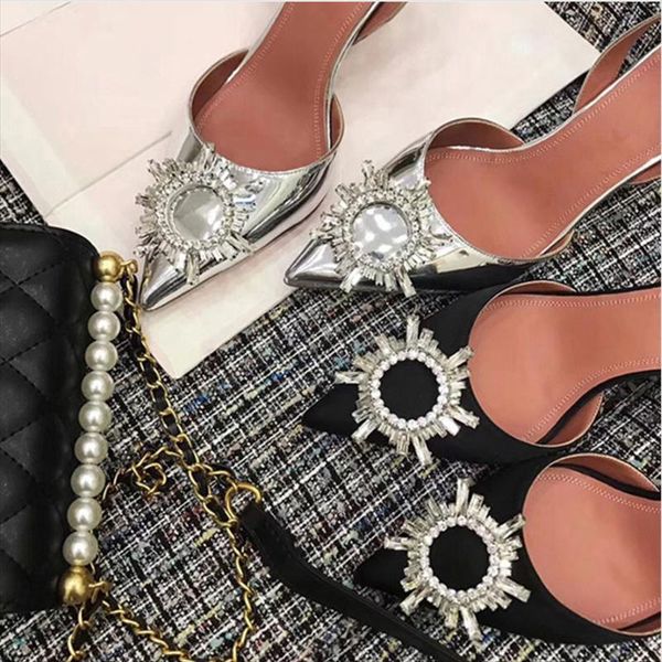 dress shoes crystal sandals women high heels pumps thin pointed toe lady pump, Black
dress shoes crystal sandals women high heels pumps thin pointed toe lady pump, Black