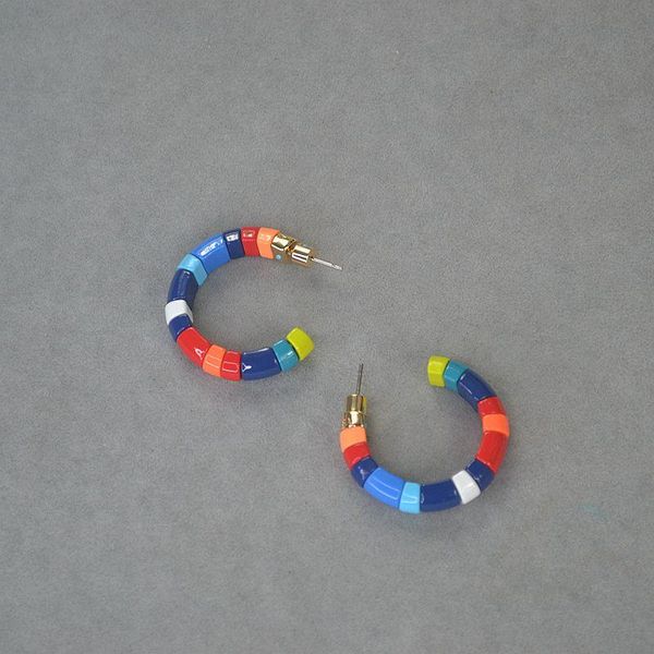 copper core gilded enamel circle earrings with bohemian style hoop & huggie, Golden;silver
copper core gilded enamel circle earrings with bohemian style hoop & huggie, Golden;silver