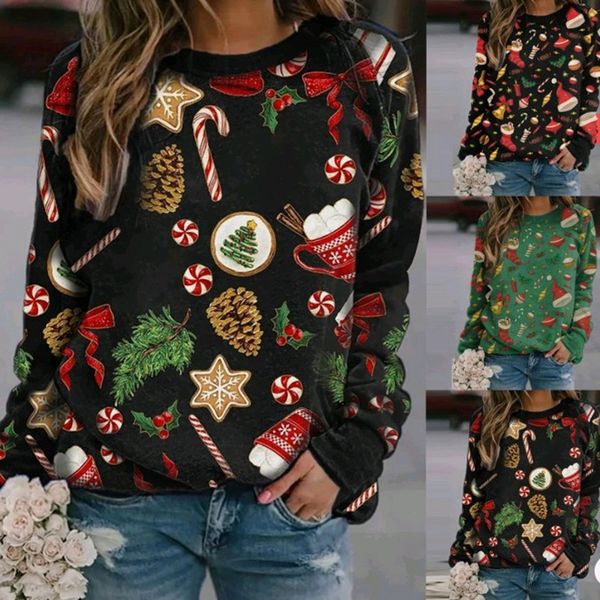 hoodies 2021 new european and american fall/winter style round neck long sleeve printed christmas women's sweater pullover, Black
hoodies 2021 new european and american fall/winter style round neck long sleeve printed christmas women's sweater pullover, Black