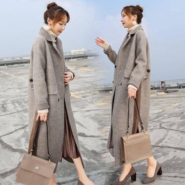 women's wool & blends 2021 autumn winter lady solid long coat elegant office female sleeve jacket women turn down collar casual l968, Black
women's wool & blends 2021 autumn winter lady solid long coat elegant office female sleeve jacket women turn down collar casual l968, Black