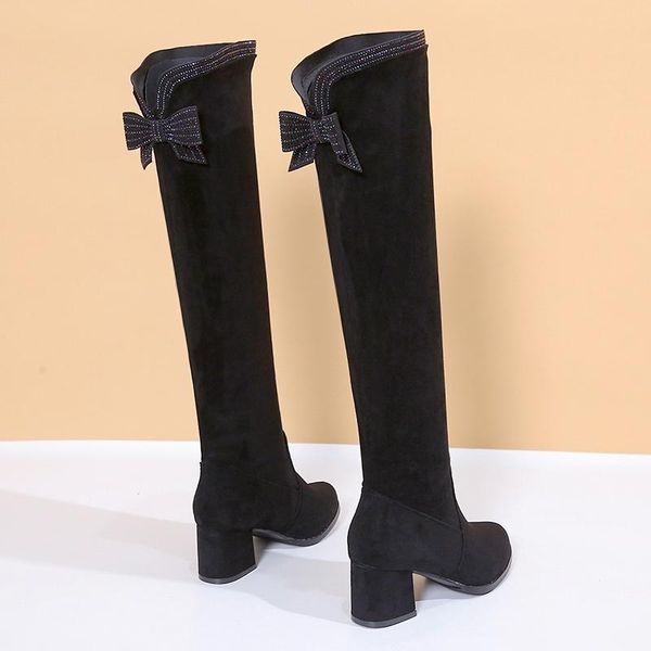 boots women 2021 winter bow chunky over the knee fashion high heels suede warm goth motorcycle designer pumps shoes, Black
boots women 2021 winter bow chunky over the knee fashion high heels suede warm goth motorcycle designer pumps shoes, Black