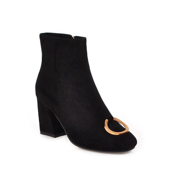 boots plus size square toe metal button women shoes ankle for ladies woman winter, Black
boots plus size square toe metal button women shoes ankle for ladies woman winter, Black