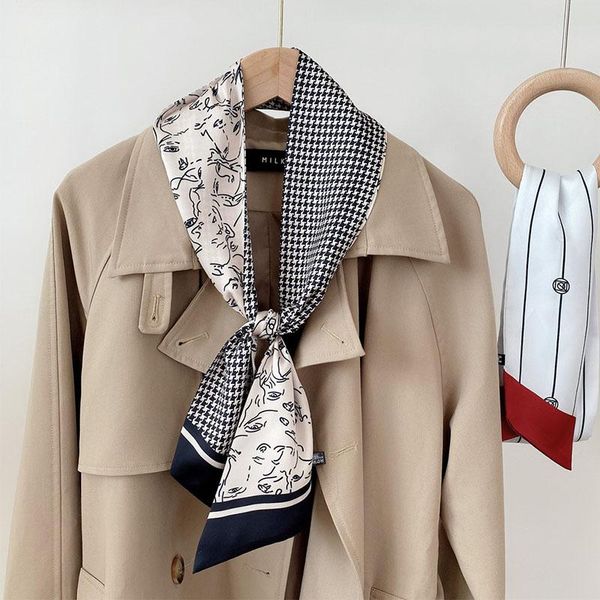 scarves women foulard shawls long skinny silk neck scarf elegant print head double-sided small soft lady accessories, Blue;gray
scarves women foulard shawls long skinny silk neck scarf elegant print head double-sided small soft lady accessories, Blue;gray