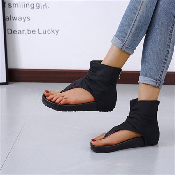 sandals summer ladies flip-flops thick-soled leather gladiator roman style flip flops fashion casual zipper large size, Black
sandals summer ladies flip-flops thick-soled leather gladiator roman style flip flops fashion casual zipper large size, Black