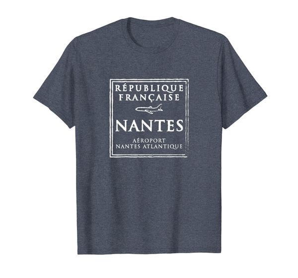 nantes france passport stamp vacation travel tshirt, White;black