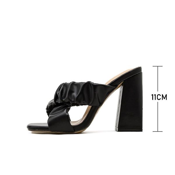 women's pu leather slipper woman peep toe slides women summer pumps big size ladies pleated cross high heels female shoes slippers, Black
women's pu leather slipper woman peep toe slides women summer pumps big size ladies pleated cross high heels female shoes slippers, Black