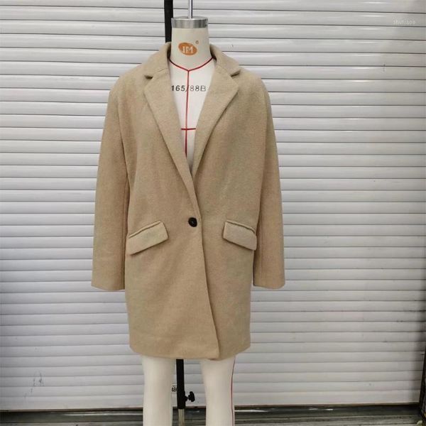 women's wool & blends autumn 2021 coat style long single button blazers solid color long-sleeved pocket fashion ladies suit loose, Black
women's wool & blends autumn 2021 coat style long single button blazers solid color long-sleeved pocket fashion ladies suit loose, Black