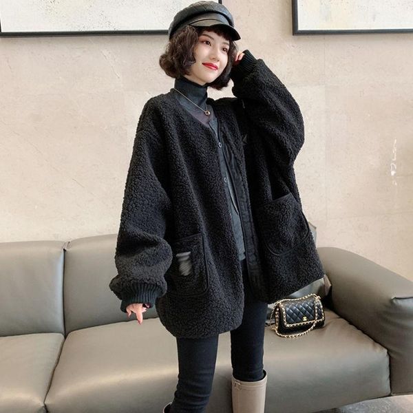 women's jackets lamb wool coat autumn and winter clothing 2021 korean loose thin european large size warm cashmere, Black;brown
women's jackets lamb wool coat autumn and winter clothing 2021 korean loose thin european large size warm cashmere, Black;brown