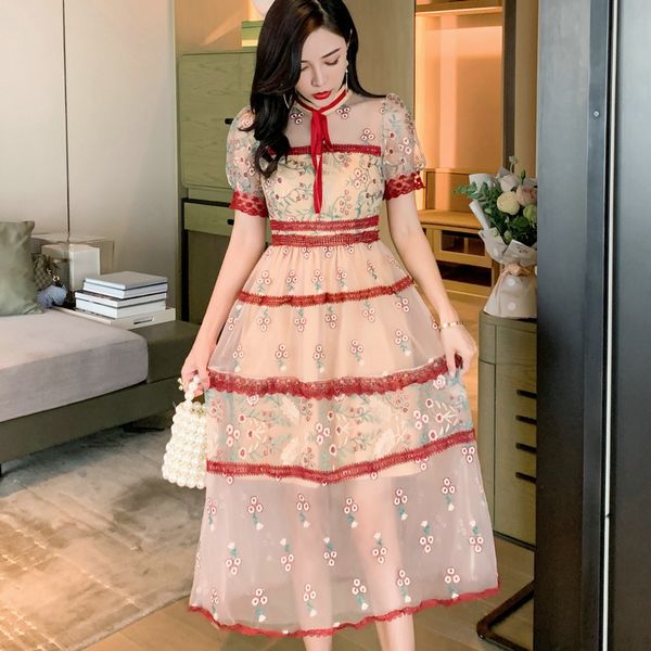 luxury women embroidered floral mesh dress summer cocktail party bathrobe femme designer rentals 3orp, Black;gray
luxury women embroidered floral mesh dress summer cocktail party bathrobe femme designer rentals 3orp, Black;gray