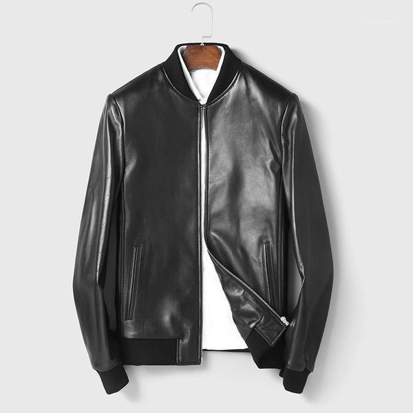 leather men's fashion business casual brief paragraph sheep jackets coat & faux, Black
leather men's fashion business casual brief paragraph sheep jackets coat & faux, Black