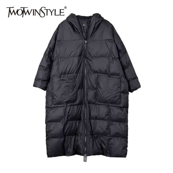 mid black cotton coat for women hooded collar long sleeve zipper casual basic parkas female fashion clothing 210524
mid black cotton coat for women hooded collar long sleeve zipper casual basic parkas female fashion clothing 210524