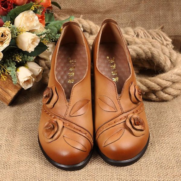 fashion spring and autumn women's shoes cowhide leather shoe with handmade folk style retro art single dress, Black
fashion spring and autumn women's shoes cowhide leather shoe with handmade folk style retro art single dress, Black