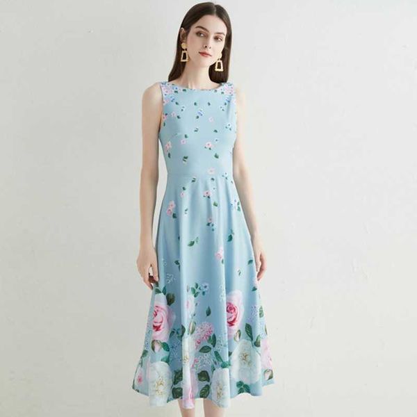 summer fashion women flower printed sleeveless dress o -neck party maxi women casual es 210531, Black;gray
summer fashion women flower printed sleeveless dress o -neck party maxi women casual es 210531, Black;gray