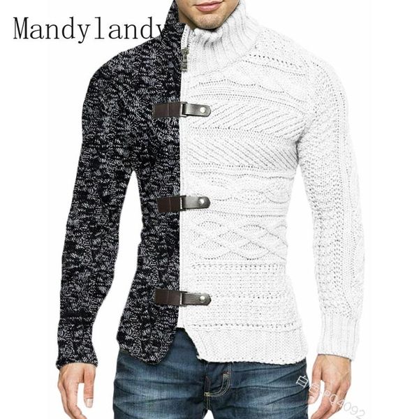 men's sweaters mandylandy sweater casual long sleeve turtleneck slim autumn winter solid color stitching zipper button, White;black
men's sweaters mandylandy sweater casual long sleeve turtleneck slim autumn winter solid color stitching zipper button, White;black