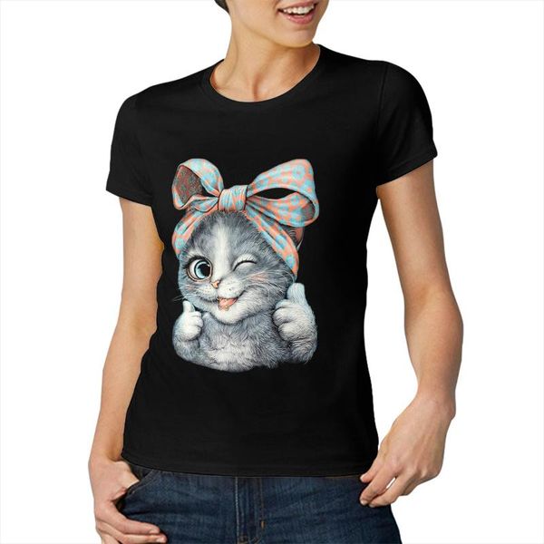 women's t-shirt black women short sleeve t shirts cute cat prints ladies summer clothes workout tees, White
women's t-shirt black women short sleeve t shirts cute cat prints ladies summer clothes workout tees, White