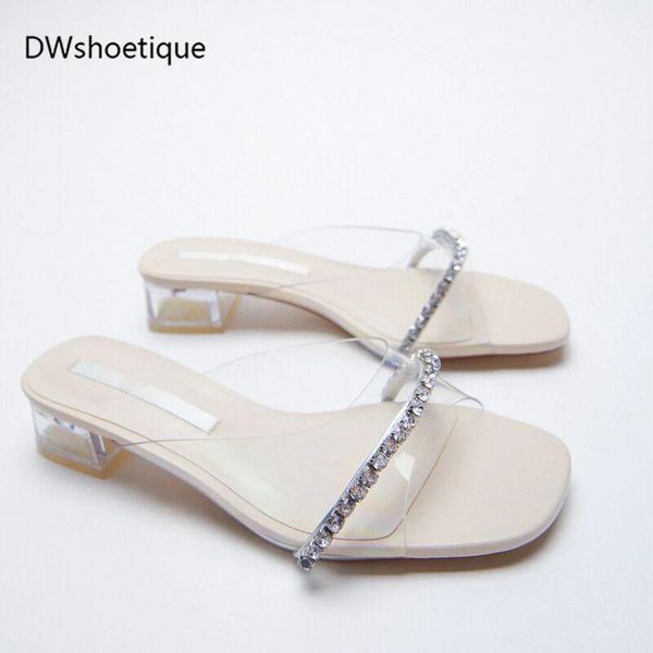 blingbling crystal clear upper women slides chunky heel casual sandals slippers, Black
blingbling crystal clear upper women slides chunky heel casual sandals slippers, Black