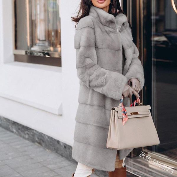 women's fur & faux lady plush stitching slim long coat women sleeve warm outwear winter casual parka jacket, Black
women's fur & faux lady plush stitching slim long coat women sleeve warm outwear winter casual parka jacket, Black