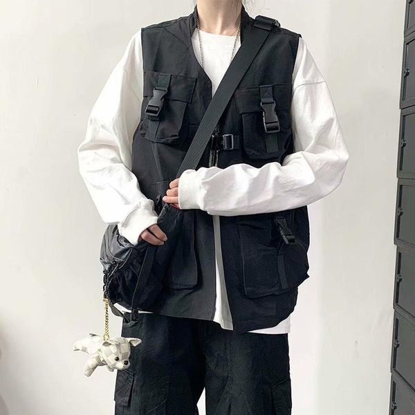 men's vests multi-pocket functional wind tactical vest spring and autumn trend street fashion brand sleeveless waistcoat jacket, Black;white
men's vests multi-pocket functional wind tactical vest spring and autumn trend street fashion brand sleeveless waistcoat jacket, Black;white