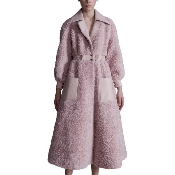 women's wool & blends pu patchwork vingtage elegant pink fur winter outerwear jacket women 2021 woolen coat woman long thick female ov, Black
women's wool & blends pu patchwork vingtage elegant pink fur winter outerwear jacket women 2021 woolen coat woman long thick female ov, Black