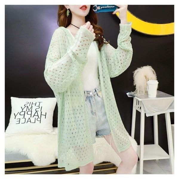 women 2021 summer fashion thin sunscreen cardigan jacket female long knitted shawls shirt ladies loose hooded coats u64 women's knits &, White
women 2021 summer fashion thin sunscreen cardigan jacket female long knitted shawls shirt ladies loose hooded coats u64 women's knits &, White