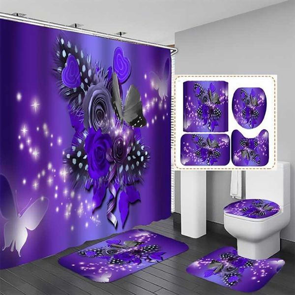 curtain & drapes purple butterfly flower shower set oilet cover cushion non-slip carpet door mat waterproof decoration
curtain & drapes purple butterfly flower shower set oilet cover cushion non-slip carpet door mat waterproof decoration