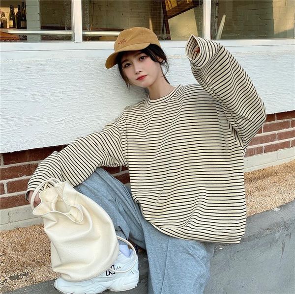 women's hoodies & sweatshirts real s cost-effective striped long sleeve early autumn round neck loose korean style, Black
women's hoodies & sweatshirts real s cost-effective striped long sleeve early autumn round neck loose korean style, Black