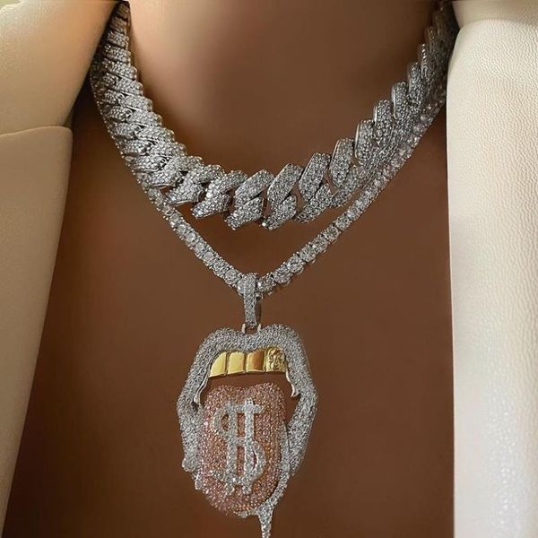 chokers hip hop drip dollar lip necklace jewelry iced out bling cz cubic zirconia tongue pendant tennis chain holloween gift, Golden;silver
chokers hip hop drip dollar lip necklace jewelry iced out bling cz cubic zirconia tongue pendant tennis chain holloween gift, Golden;silver