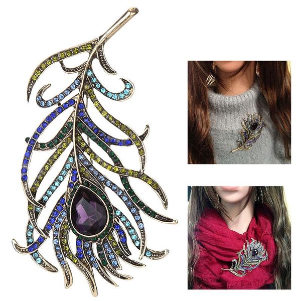 pins, brooches vintage peacock feather large brooch pin for women antique gold crystal rhinestone metal bronze jewelry accessories, Gray
pins, brooches vintage peacock feather large brooch pin for women antique gold crystal rhinestone metal bronze jewelry accessories, Gray