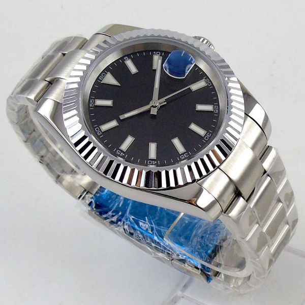wristwatches 39mm black sterile dial sapphire glass date luminous case back miyota 8215 automatic movement men's watch, Slivery;brown
wristwatches 39mm black sterile dial sapphire glass date luminous case back miyota 8215 automatic movement men's watch, Slivery;brown