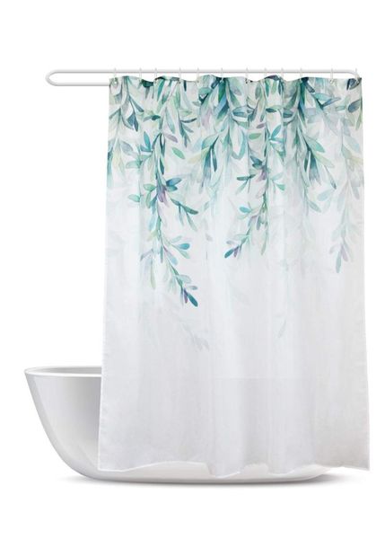 green leaves shower curtain for bathroom natural spring botanical branch white set with hooks, curtains
green leaves shower curtain for bathroom natural spring botanical branch white set with hooks, curtains