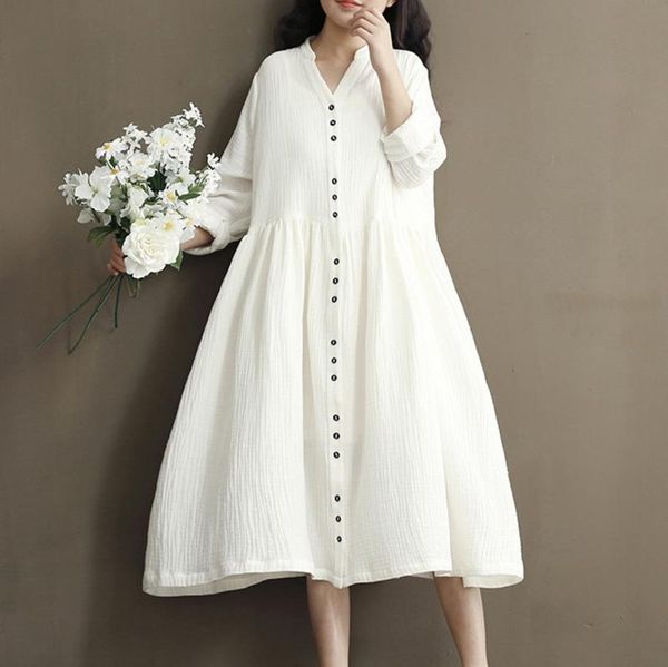 casual dresses #0196 vintage cotton linen a-line dress women long sleeves v-neck midi plus size front buttons shirt white blue, Black;gray
casual dresses #0196 vintage cotton linen a-line dress women long sleeves v-neck midi plus size front buttons shirt white blue, Black;gray