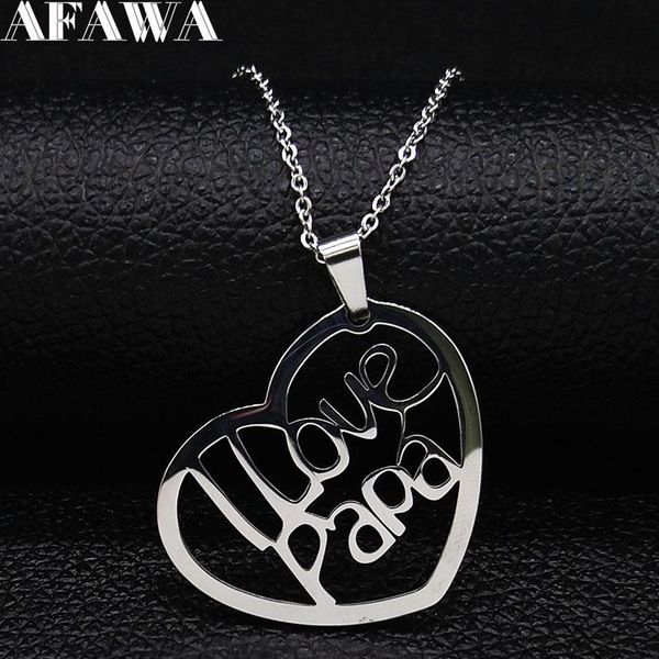 pendant necklaces 2021 fashion love papa stainless steel chain necklace for men silver color jewelry collares hombre n1915s01
pendant necklaces 2021 fashion love papa stainless steel chain necklace for men silver color jewelry collares hombre n1915s01