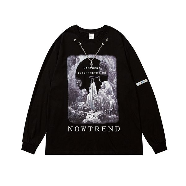 dark high street print necklace round neck long sleeve autumn and winter boys and teenagers loose leisure large size sweater, Black
dark high street print necklace round neck long sleeve autumn and winter boys and teenagers loose leisure large size sweater, Black
