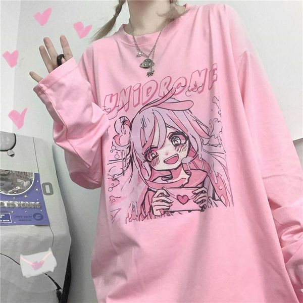 women's t-shirt japanese cute long sleeve women tshirts harajuku kawaii sweet girl print femme t shirt pink kpop aesthetic oversized cl, White
women's t-shirt japanese cute long sleeve women tshirts harajuku kawaii sweet girl print femme t shirt pink kpop aesthetic oversized cl, White
