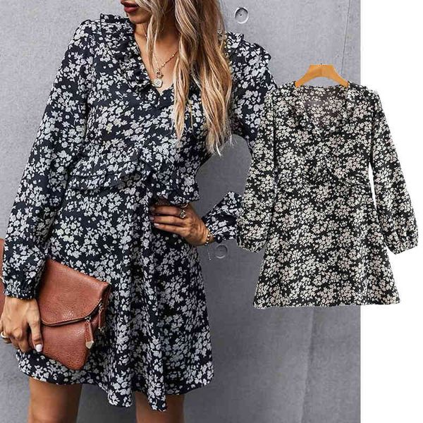 casual dresses fashion half-dot printed ruffle ladies long sleeve v-neck slim vestidos spring mini dress zbpt, Black;gray
casual dresses fashion half-dot printed ruffle ladies long sleeve v-neck slim vestidos spring mini dress zbpt, Black;gray