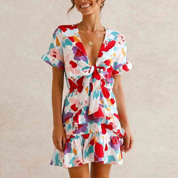casual dresses summer women mini self-tie knot front short sleeve v neck colorful printed a-line female vestidos 6jti, Black;gray
casual dresses summer women mini self-tie knot front short sleeve v neck colorful printed a-line female vestidos 6jti, Black;gray