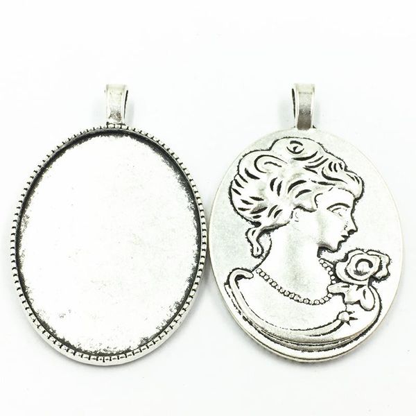 pendants 2pcs pendant setting cameo base silver tone girl flower lace metal necklace tray bezel blank fit 3x4cm cabochons jewelry 51x31mm, Black
pendants 2pcs pendant setting cameo base silver tone girl flower lace metal necklace tray bezel blank fit 3x4cm cabochons jewelry 51x31mm, Black