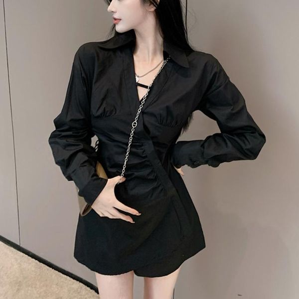 casual dresses beach summer party mini shirt dress ladies designer elegant one-piece long sleeve black club outfits for women 2021, Black;gray
casual dresses beach summer party mini shirt dress ladies designer elegant one-piece long sleeve black club outfits for women 2021, Black;gray