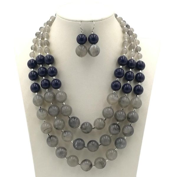 earrings & necklace fashion multi-layer big beads and 2 part sets party costume cheer jewelry set accessories for woman, Silver
earrings & necklace fashion multi-layer big beads and 2 part sets party costume cheer jewelry set accessories for woman, Silver
