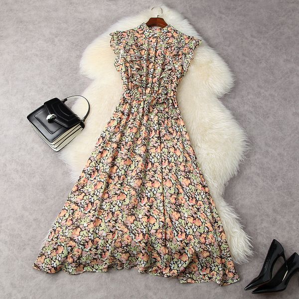 european and american women's wear for summer 2021 sleeveless lapel printed with wood ear edge lace-up fashion pleated dress, Black;gray
european and american women's wear for summer 2021 sleeveless lapel printed with wood ear edge lace-up fashion pleated dress, Black;gray