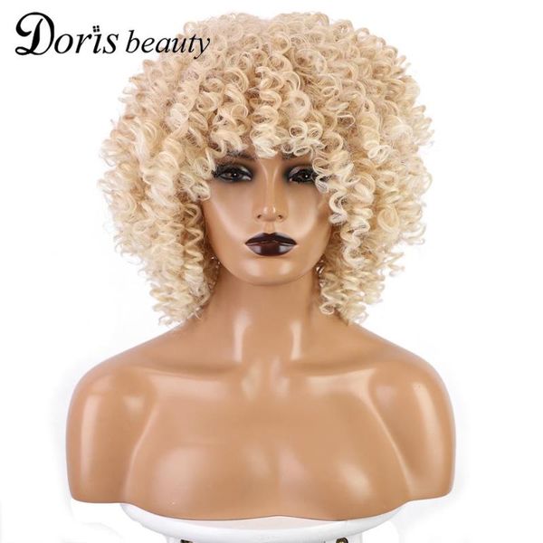 synthetic wigs doris beauty ombre blonde afro kinky curly wig with bangs women's short hair for black women brown red
synthetic wigs doris beauty ombre blonde afro kinky curly wig with bangs women's short hair for black women brown red
