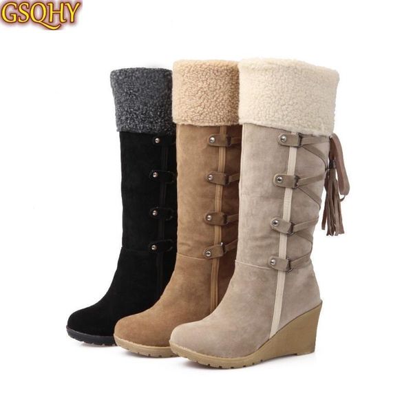 boots shoes for women knee-high snow winter warm fur wedge thick bottom black female plus size 35-43
boots shoes for women knee-high snow winter warm fur wedge thick bottom black female plus size 35-43