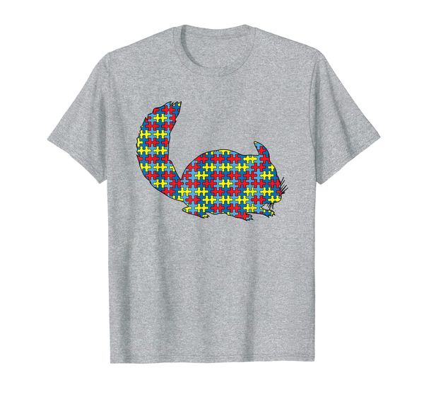 chinchilla autism awareness kids rodent puzzle day mom gift t-shirt, White;black 
chinchilla autism awareness kids rodent puzzle day mom gift t-shirt, White;black