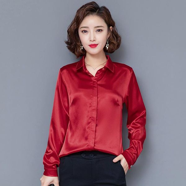 korean fashion silk women blouses satin office lady shirt and blouse turn-down collar blusas largas plus size women's & shirts, White
korean fashion silk women blouses satin office lady shirt and blouse turn-down collar blusas largas plus size women's & shirts, White