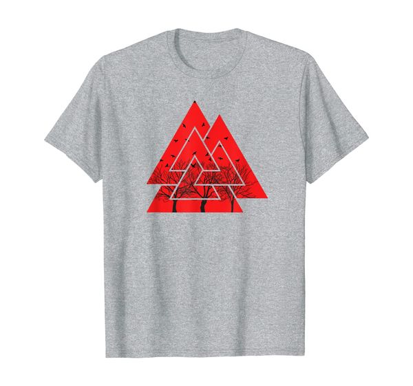vikings valknut and ravens red norse valhalla tshirt, White;black