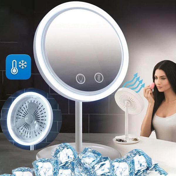 compact mirrors makeup mirror with fan led light storage lamp deskrotating vanity round shape cosmetic for bedroom
compact mirrors makeup mirror with fan led light storage lamp deskrotating vanity round shape cosmetic for bedroom