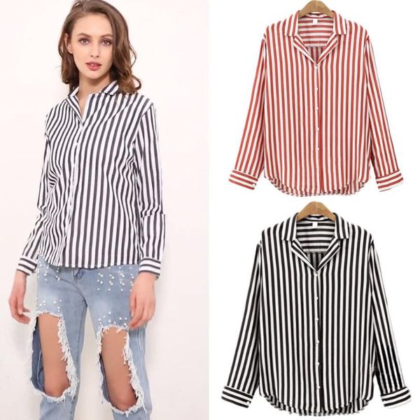 women's striped casual shirt loose fashion blouse clothes plus size shirt clothes fashion brand long sleeve soft clothing, White
women's striped casual shirt loose fashion blouse clothes plus size shirt clothes fashion brand long sleeve soft clothing, White
